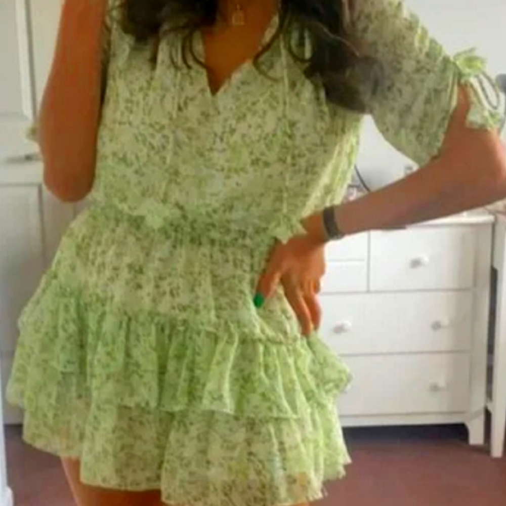 Floral Green Midi Dress